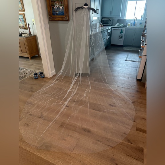 Mira Zwillinger Cathedral Length Ivory Veil - Picture 5 of 5